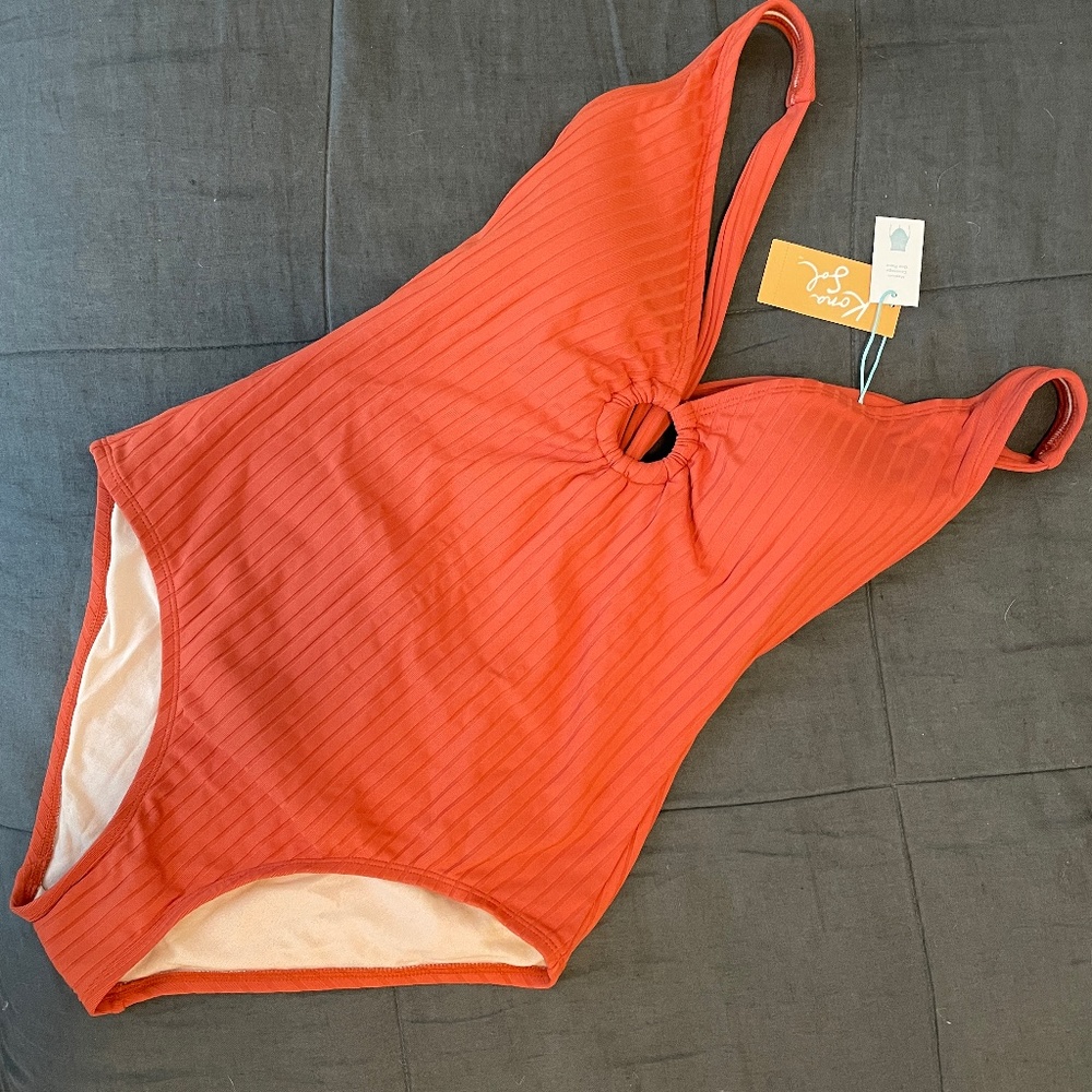 Ribbed One Piece Swimsuit NWT